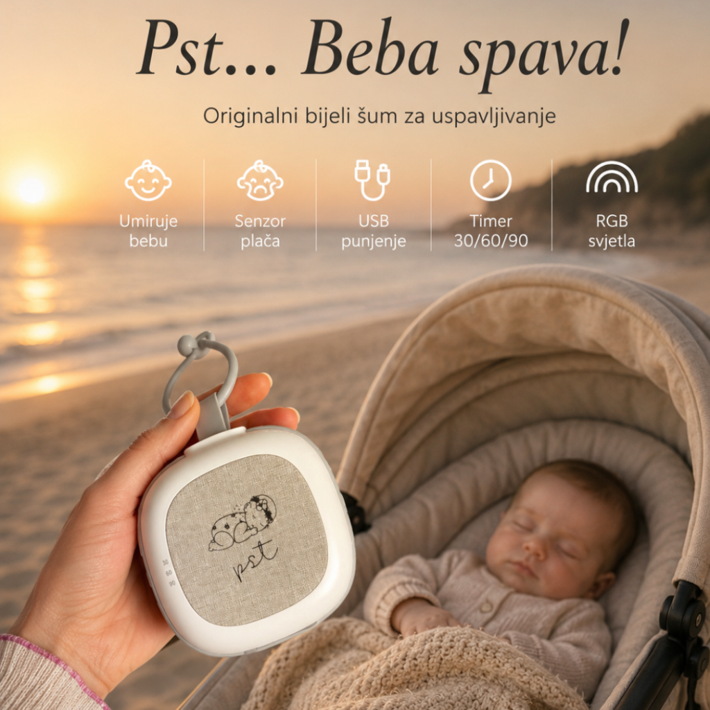 Pst II uređaj za bijeli šum za bebin san